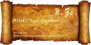 Mihályi Zsombor névjegykártya